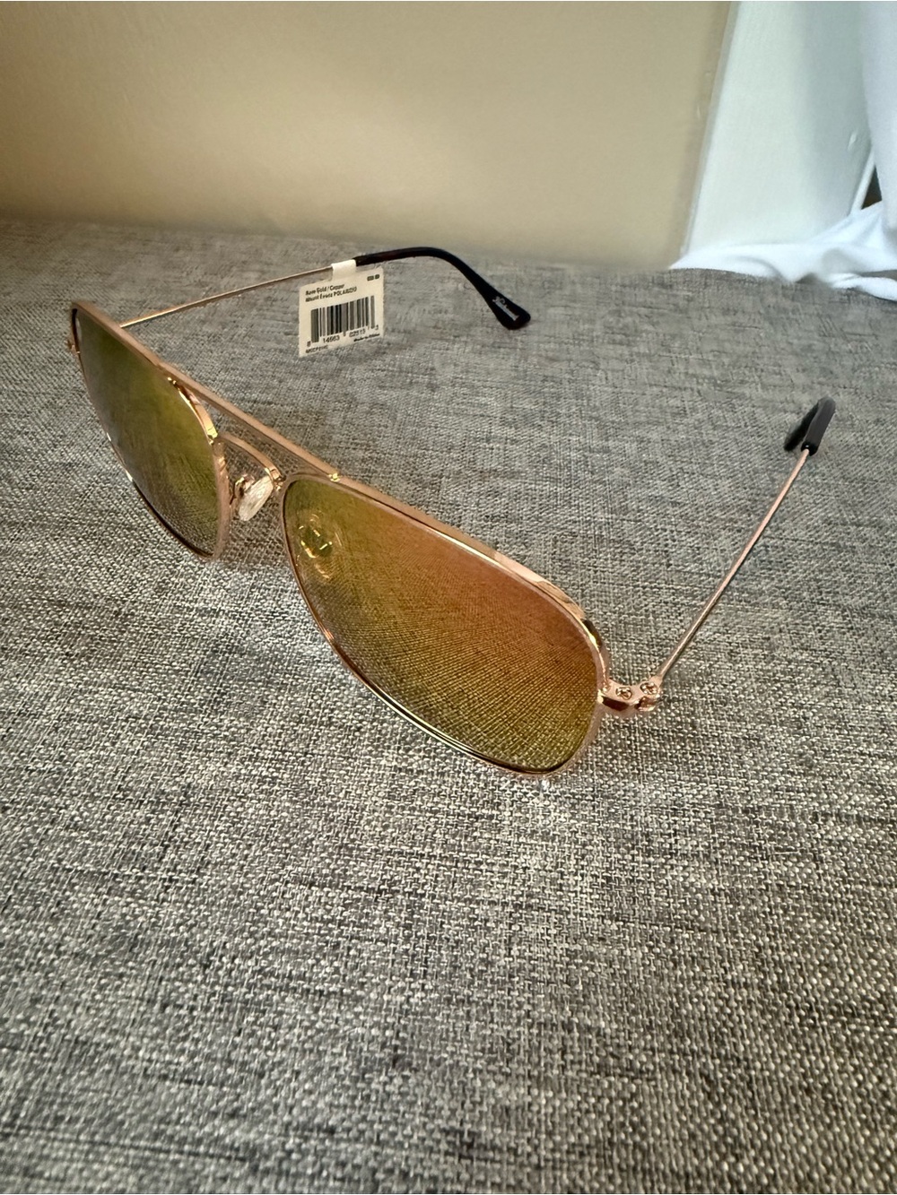 Knockaround Rose Gold Aviator Sunglasses with Gold-Orange Mirrored Lenses